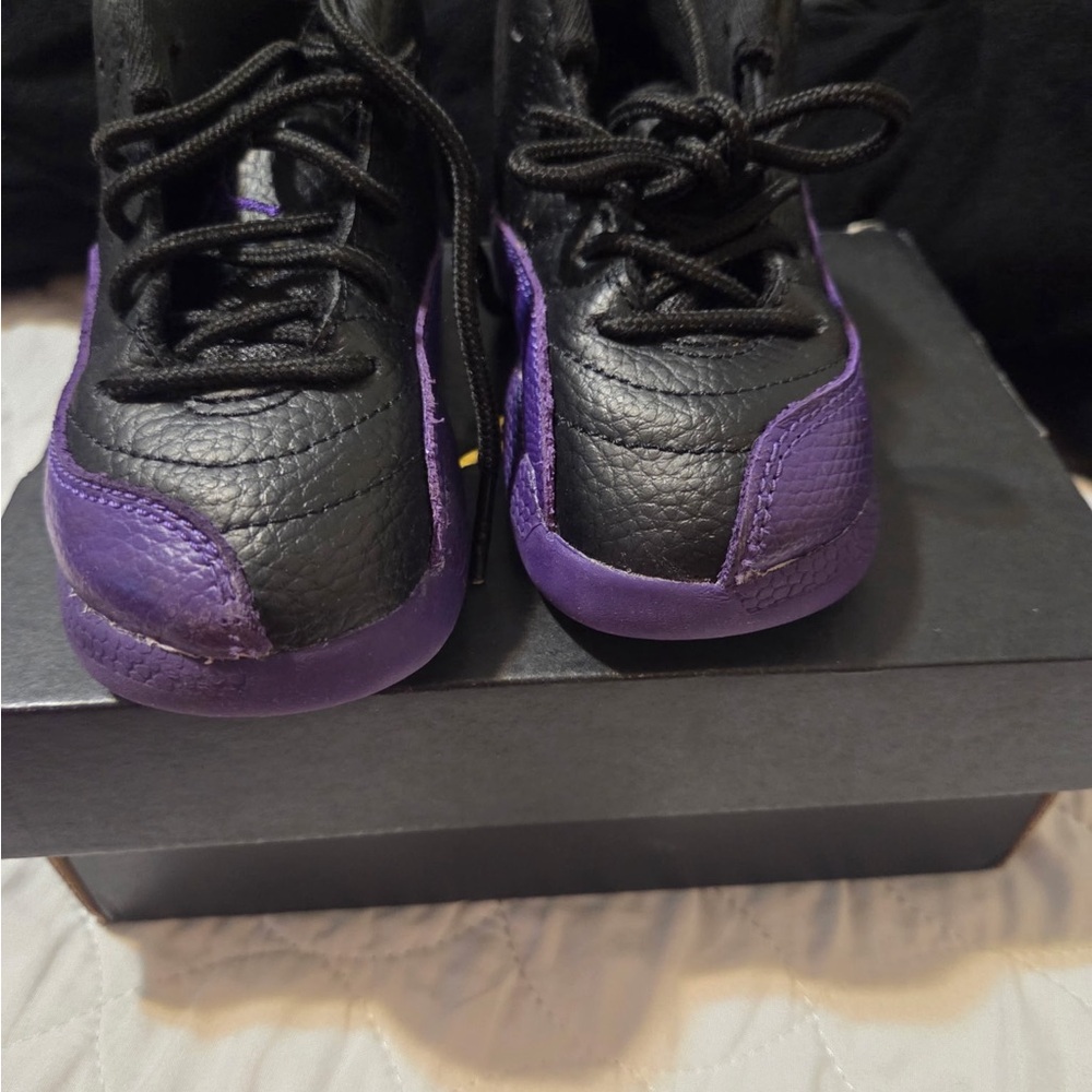 Jordan Kids Black and Purple Sneakers